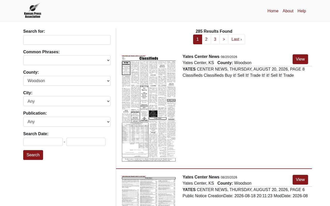 Woodson County arrest news archive for weekly Sheriff reports